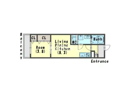 センターポート(1LDK/3階)の間取り写真