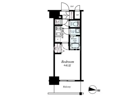 エスリード京橋グランツ(1K/7階)の間取り写真