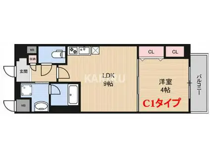 パーフェクトライフ京橋駅前(1LDK/5階)の間取り写真