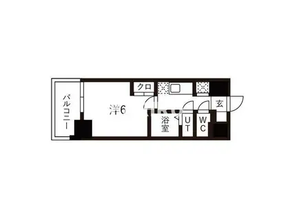 ワールドアイ大阪城イーストⅢ(1K/6階)の間取り写真