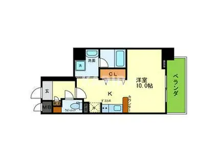 プラチナコート(ワンルーム/1階)の間取り写真