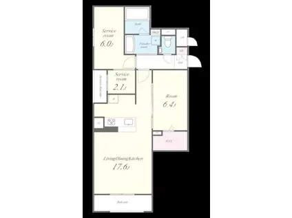 インペリアル大宮(2LDK/1階)の間取り写真