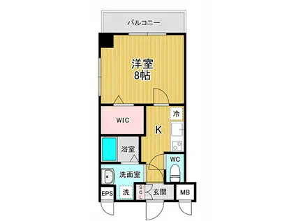 プロスペリタ野江(1K/4階)の間取り写真