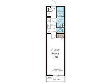 リブリおおさか鴫野(1K/1階)の間取り写真