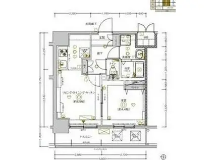CREST TAPP新大阪(1LDK/3階)の間取り写真