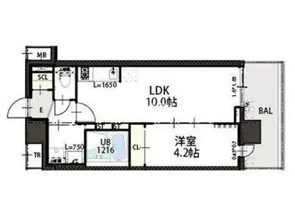 GRAND LUCE(1LDK/4階)の間取り写真