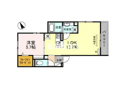 LES JOURS SHIMIZU(1LDK/2階)の間取り写真