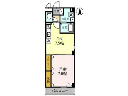 アージュヴェール(1DK/1階)の間取り写真