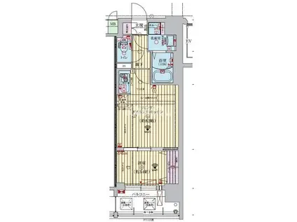 ファーストフィオーレ玉造グレイス(1LDK/4階)の間取り写真