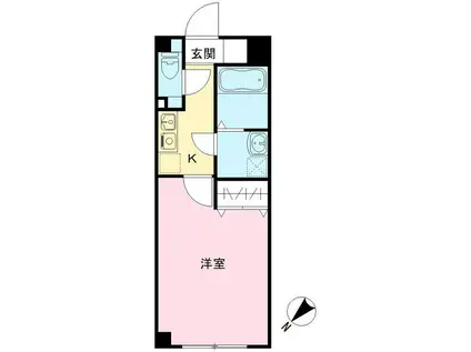 セレブコート瑞光(1K/1階)の間取り写真