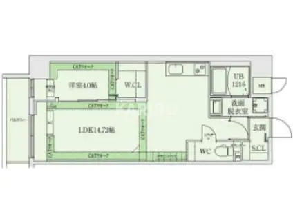 LEGALAND猫 MIYAKOJIMA(1LDK/8階)の間取り写真