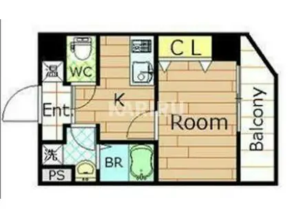 DWELL GALAXY(1K/4階)の間取り写真