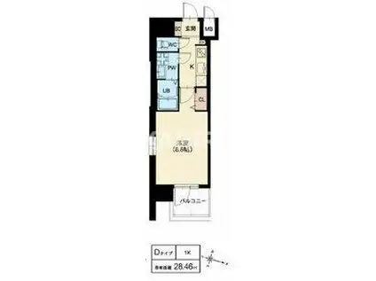 スプランディッド京橋イースト(1K/4階)の間取り写真