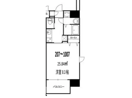 フォレストガーデン天満橋Ⅰ(1K/7階)の間取り写真