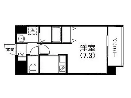 メゾンルージュ玉造EST(1K/9階)の間取り写真