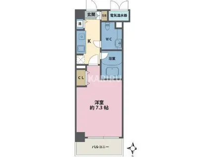 ヴィヴィッド京橋(1K/5階)の間取り写真