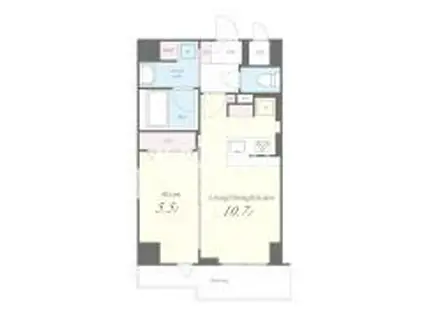 ハピネスガーデン新大阪(1LDK/2階)の間取り写真