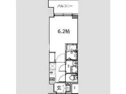 JMFレジデンス桜ノ宮(1K/5階)の間取り写真