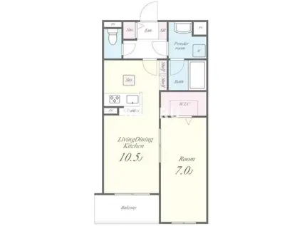 GALANT LOIRE(1LDK/2階)の間取り写真