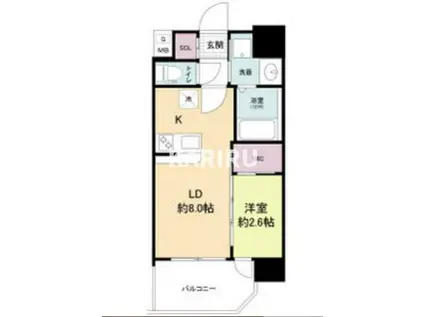 LUMINOUS放出(1LDK/4階)の間取り写真