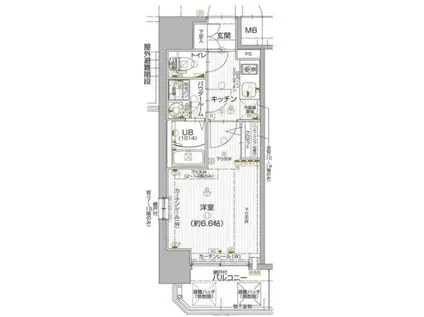 エスリード京橋セントラル(1K/14階)の間取り写真