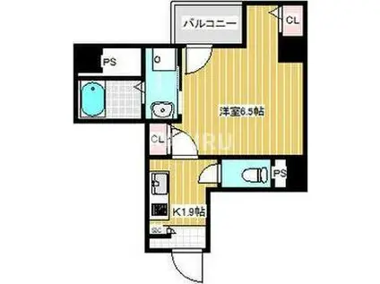 ソルーナ玉造(1K/8階)の間取り写真