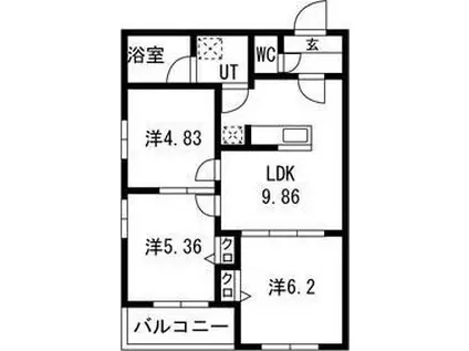 エス.フィールド奏(3LDK/2階)の間取り写真
