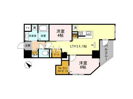 LALUCE長堀通(2LDK/2階)の間取り写真