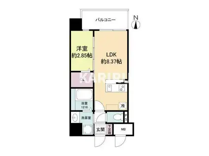 LIVECASA関目(1LDK/5階)の間取り写真