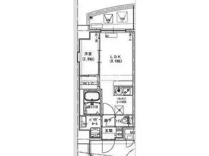 ALIVIS放出(1LDK/2階)の間取り写真