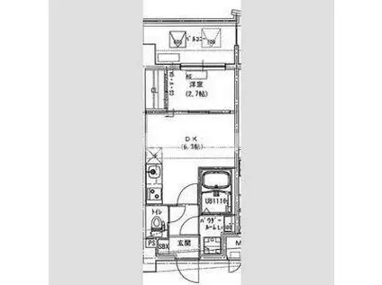 ALIVIS放出(1DK/2階)の間取り写真