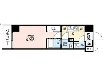 ヒルズパークサイド(1K/3階)の間取り写真