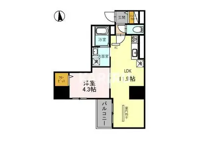 GRANPINO内淡路(1LDK/2階)の間取り写真