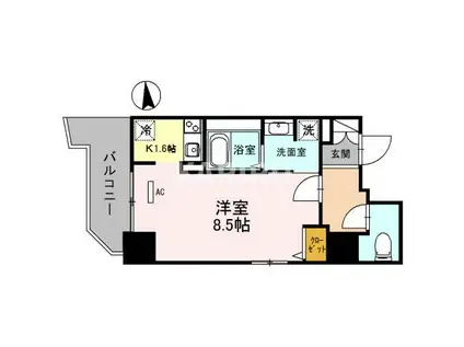 コージーコート釣鐘(1K/10階)の間取り写真