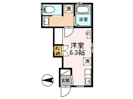 ビーバーズハウス3(ワンルーム/1階)の間取り写真
