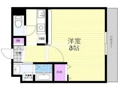 HUGE2(1K/7階)の間取り写真