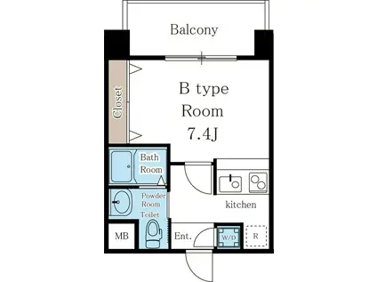 ヴァンクール城東(1K/7階)の間取り写真