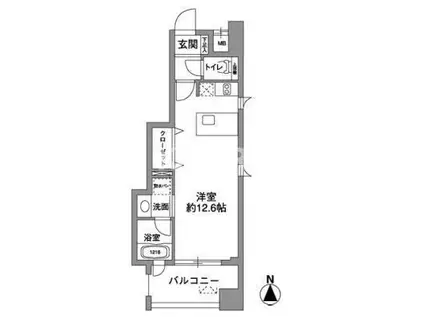 西天満レジデンス(ワンルーム/6階)の間取り写真