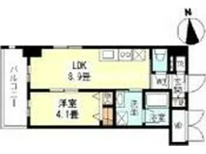 CASA・京橋(1LDK/4階)の間取り写真