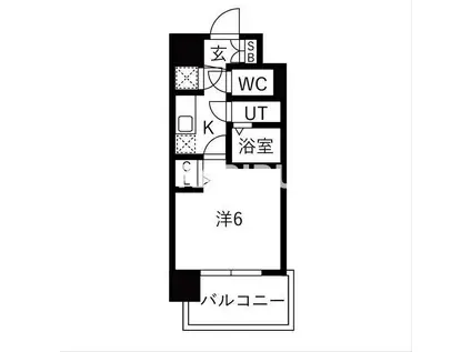 レジュールアッシュ緑橋駅前(1K/4階)の間取り写真