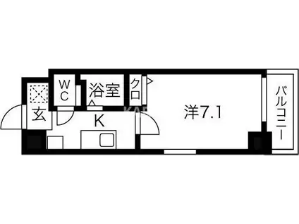 アップルガーデンコート城東(1K/5階)の間取り写真