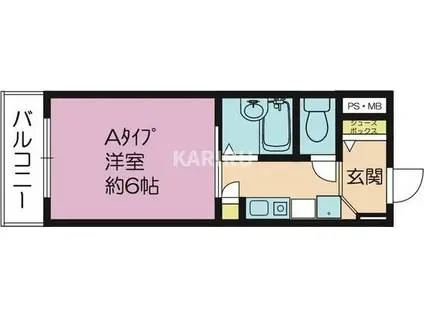 眞柄ビル(1K/6階)の間取り写真