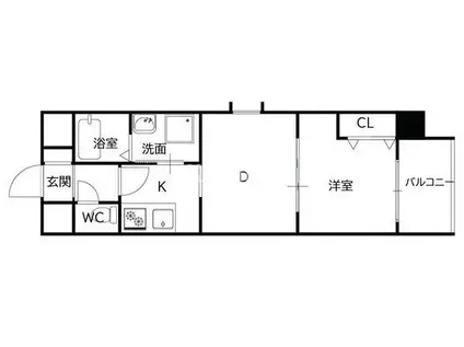 エルベコート太子橋駅前(1DK/10階)の間取り写真