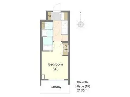 S-RESIDENCE松屋町ASENCE(1K/3階)の間取り写真