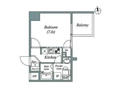 GRAVIS城東中央(1K/8階)の間取り写真