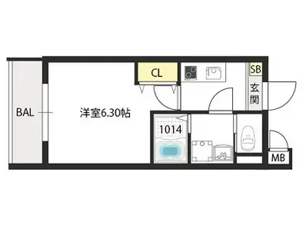 SERIE太子橋(1K/4階)の間取り写真