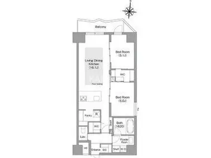 コンフォリア・リヴ谷町四丁目(2LDK/8階)の間取り写真