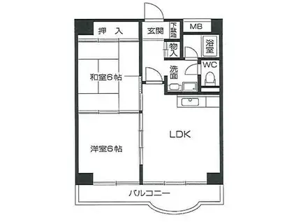 アーカス野江(2LDK/8階)の間取り写真
