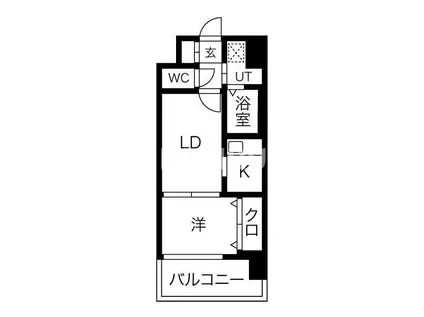 W.O.B.KYOBASHI(1LDK/4階)の間取り写真