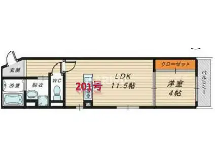 ビラ・デル・サリーチェ(1LDK/3階)の間取り写真